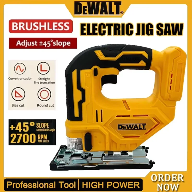 Dewalt-Sierra curva sin escobillas de 2700RPM, sierra de calar eléctrica inalámbrica de 20V, herramienta eléctrica ajustable multifunción portátil para carpintería