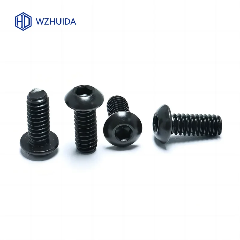 M2 M2.5 M3 M4 M5 M6 M8 M10 negro hexagonal cabeza de botón tornillo A2-70 304 acero inoxidable ISO7380