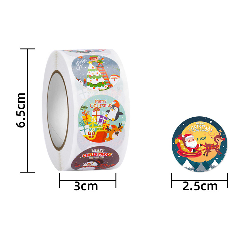 100-500 Chiếc Giáng Sinh Vui Dán Chủ Đề Giáng Sinh Cói Nhãn Dán DIY Tặng Nướng Gói Sách Bao Da Ốp Lưng Văn Phòng Phẩm Trang Trí