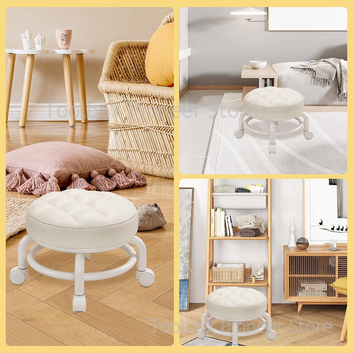 Polia baixa fezes roda universal pequeno assento com roda crianças multi-funcional sapato mudando fezes redondas