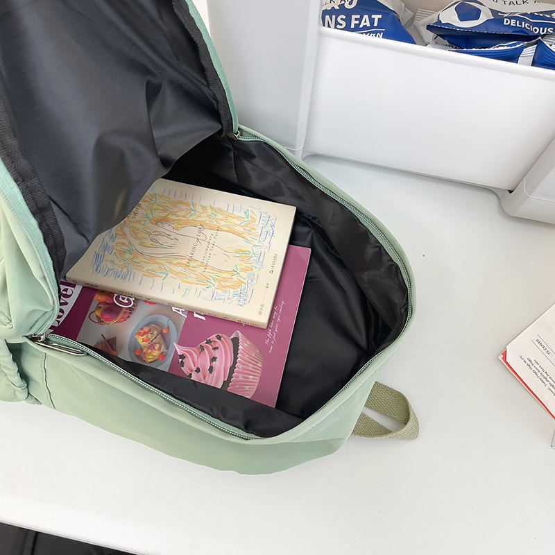 여성 Schoolbag 방수 대용량 학교 배낭 부드러운 지퍼 솔리드 컬러 십대 소녀 캐주얼 데이 팟 가방 학생 공급