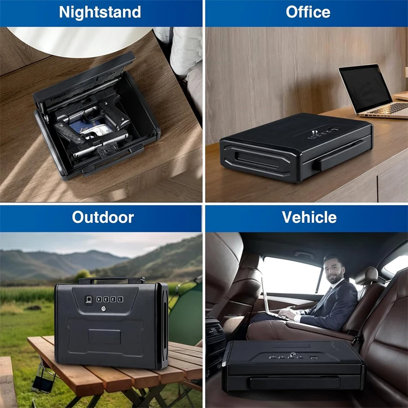 Gun Safe Box Hidden Portable Hand Gun Safe Fingerprint Biometric  steel metal digital hand gun electronic safe box