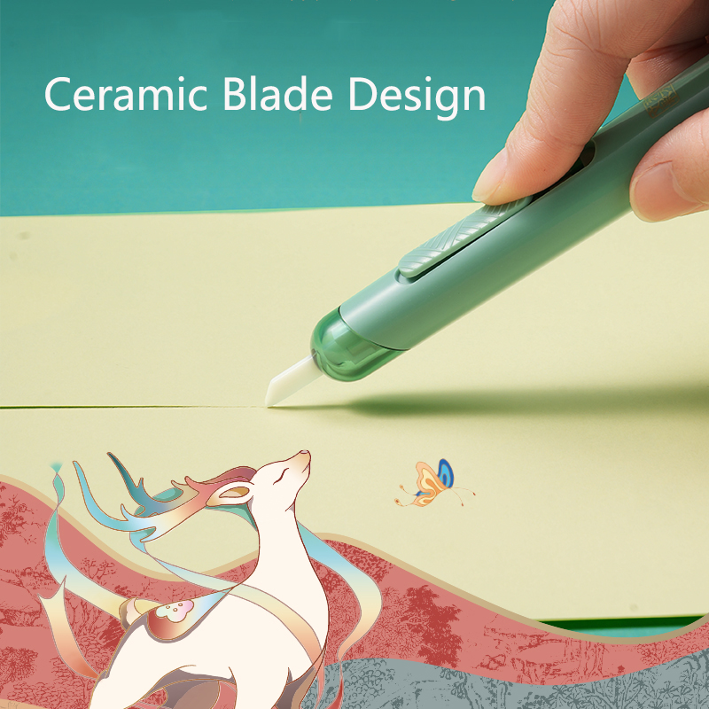 Deli ästhetisches Briefpapier Stift messer, tragbare selbstsicher nde sichere Keramik klinge Kinder handwerk Schutz Papiers ch neider Scyzoryk