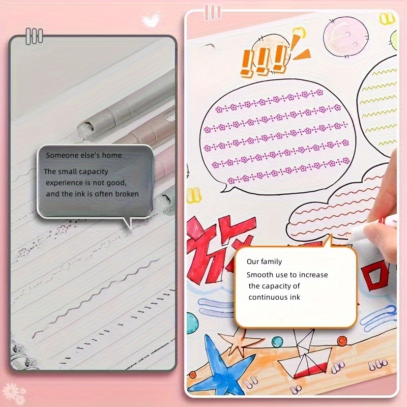 6 sztuk/zestaw Kawaii kwiat kształt linii zakreślacz końcówka rolkowa krzywa Liner Marker Kawaii koreańskie artykuły papiernicze szkolne materiały biurowe