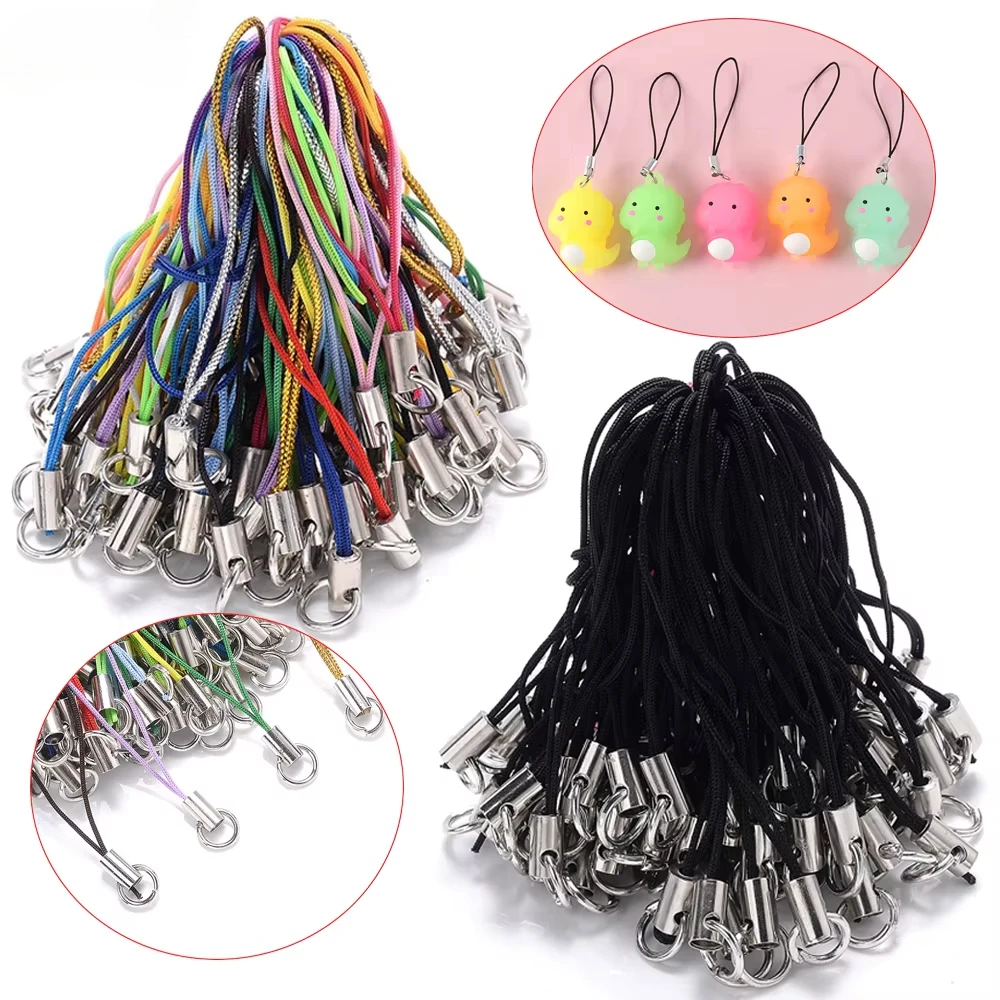 12/32/50pcs Multi-color Polyester Hanging Rope, Used for DIY Mobile Phone Hanging Rope, Keychain, Wallet Decoration Accessories