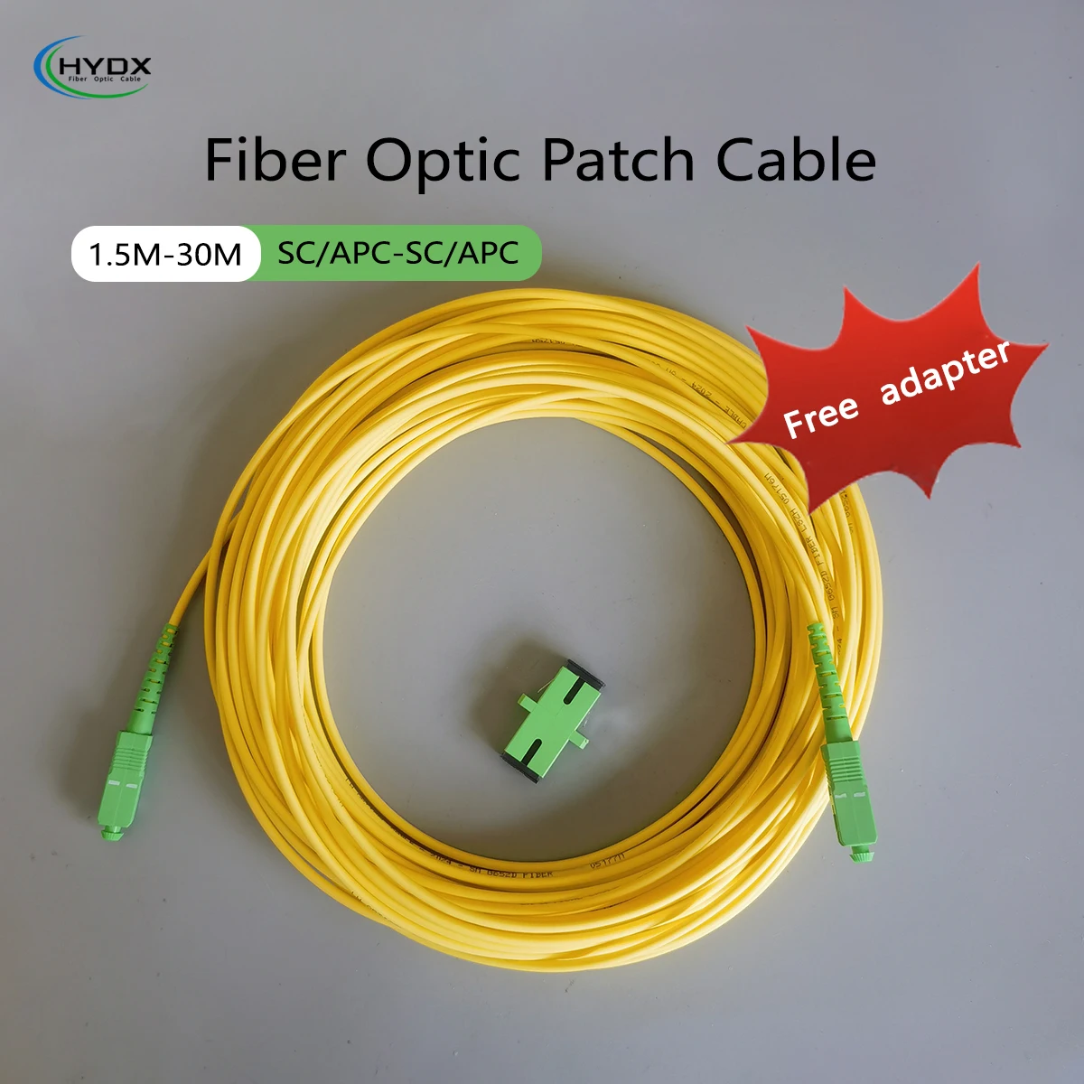 Cabo de remendo de fibra óptica 1.5m/2m/3m/5m/10m/15m/20m/30m sc/APC-SC/apc fio de extensão de modo único cabo ftth adaptador gratuito