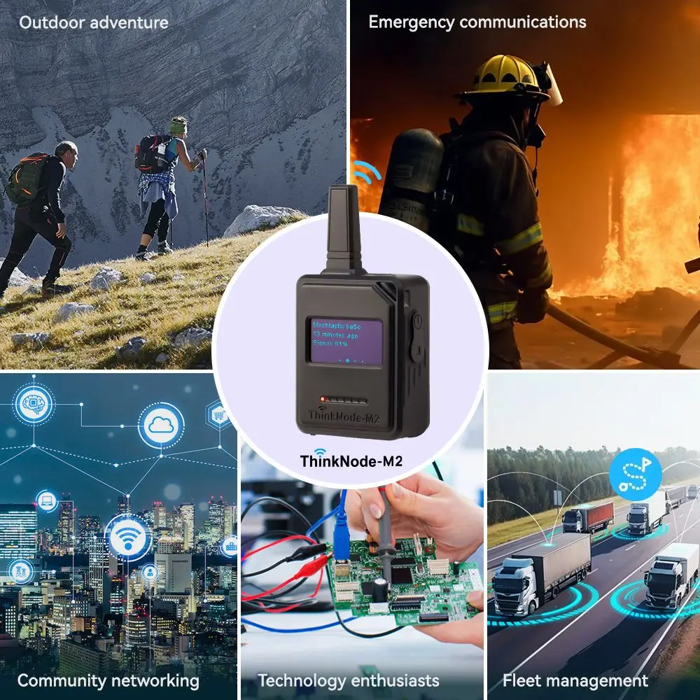 Dispositivo transceptor meshtástico LoRa Elecrow ThinkNode-M2, pantalla OLED de 1,3 ", alimentado por caja de estilo Modular ESP32-S3 opcional