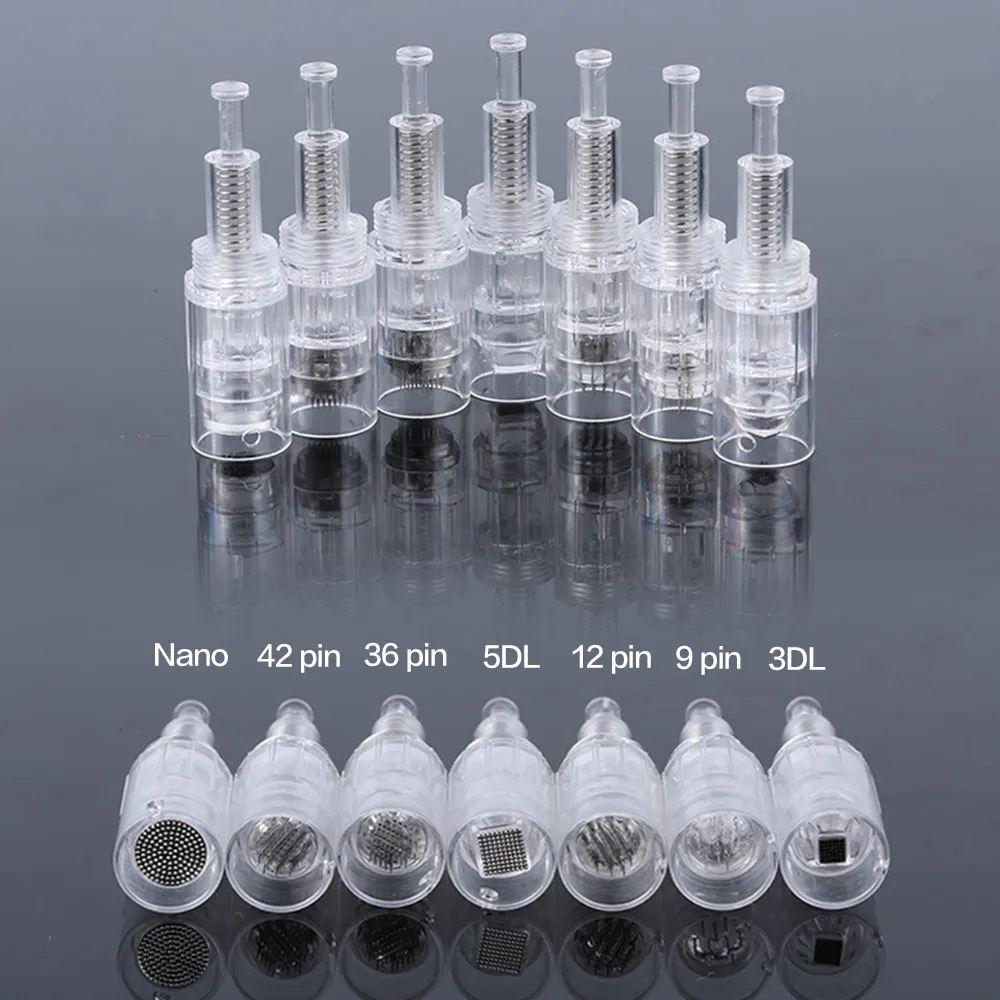 Screw Microneedling Cartridge DermaPen 10pcs Professional Dermapen Mesotherapy Needle MTS Microneedle Drag Nano Cartridge Bbglow