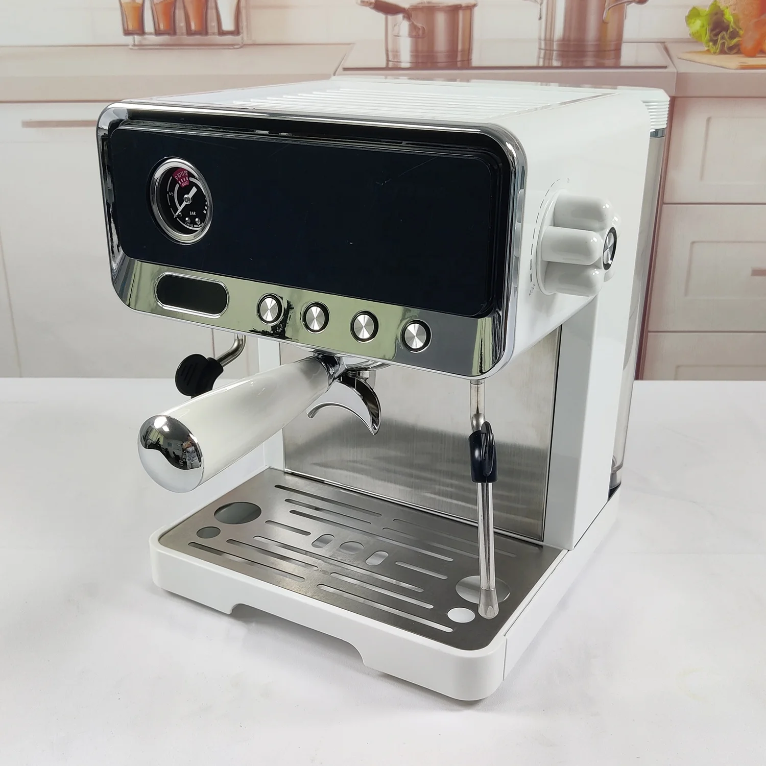ST Wholesale Cheap Customized Small Home Use Milk Frothing Steam Moka Macchiato Espresso Machine Coffee Maker
