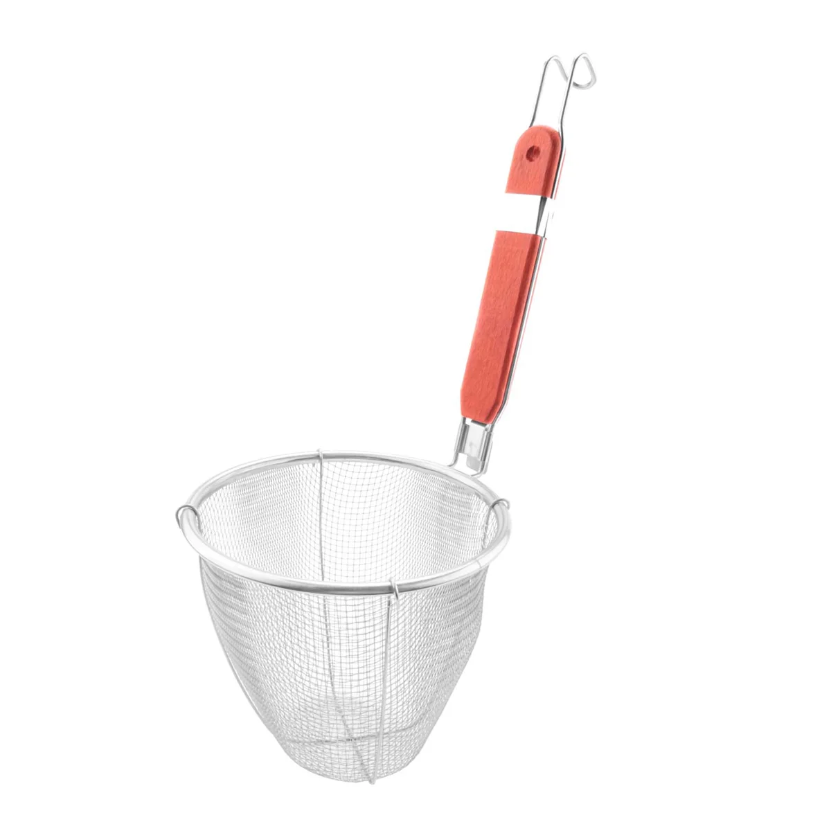 BABQ ไม้ Handle เครื่องครัวสแตนเลสเกี๊ยวก๋วยเตี๋ยวตาข่ายกรอง 5.3 "x 4.9"