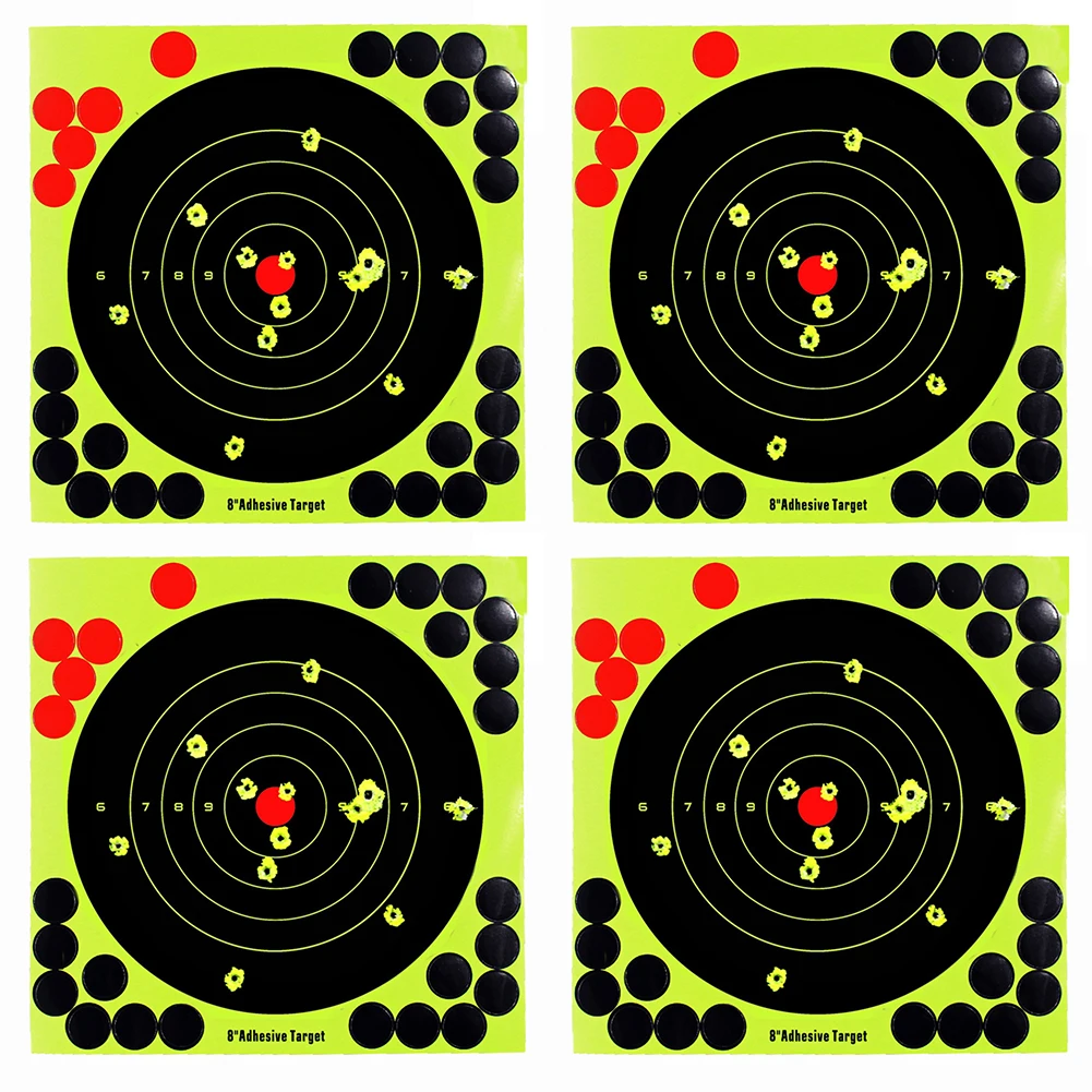10/20/30/40/50PCS 8-inch Splatter Target Adhesive Shooting Target Stickers Reactive Shooting Aim Paper for Competition Practice