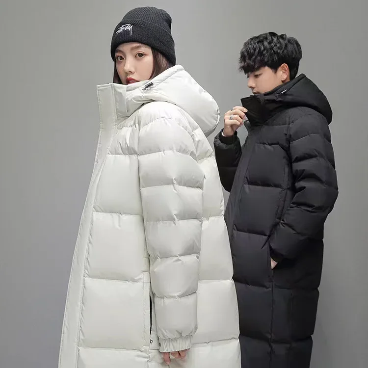 New Winter Duck Down Coats Men Hooded Long Puffer Jackets Unisex Casual Parkas Quality Couples Outdoor Windproof Warm Jackets 3X