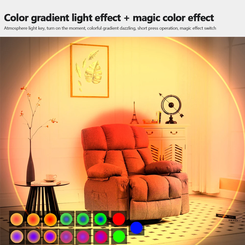 Luces LED de noche de pared multicolor, lámpara de pie magnética con Sensor de movimiento, proyector RGB, luces de inodoro para iluminación interior
