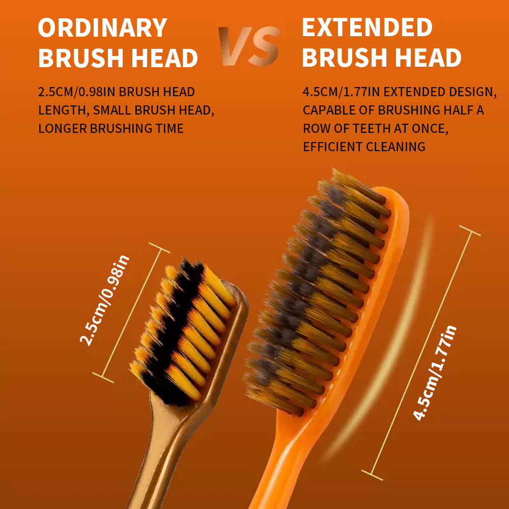 6PCS High end Big Head Long Handle Toothbrush, Efficient Cleaning, Family Set