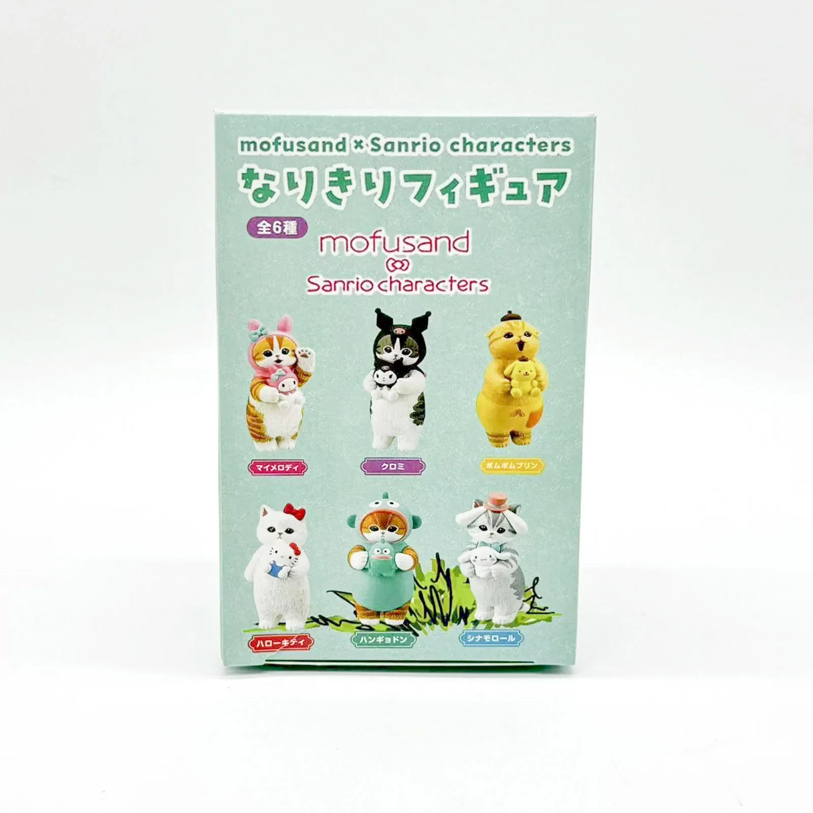 Mofusand Koty Noszące Postacie Sanrio Ubrania Trzymające Lalki Śliczna Figurka Ślepe Pudełko My Melody Kuromi Cinnomoroll Hello Kitty