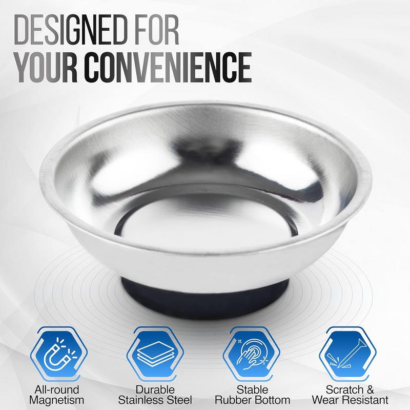 สกรูถาดชิ้นส่วนถาดจานแม่เหล็กสกรูชามสแตนเลสแบบพกพา Magnetic Bolt ผู้ถือถาดแม่เหล็กชิ้นส่วนเครื่องมือชามสําหรับ