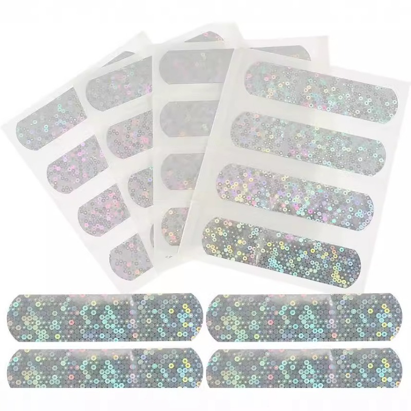 50 teile/satz Laser Farbe Pflaster Stern Streifen Form Gips Holographische Farbe Patch für Wundauflage Mode Klebe Bandagen