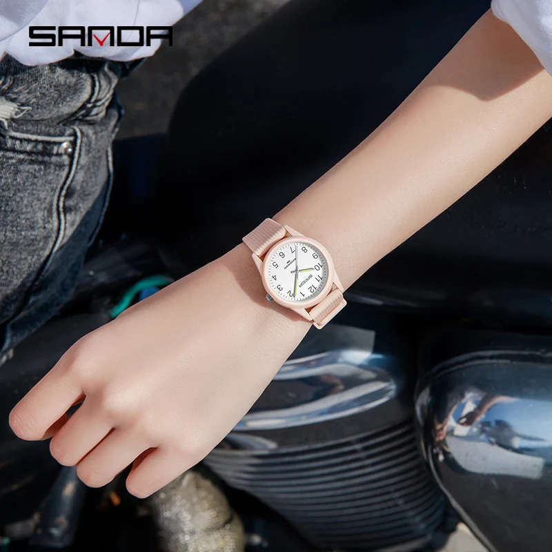 Relojes deportivos de cuarzo simples a la moda, reloj de pulsera de cuarzo con batería Original japonesa, relojes para mujer y hombre, reloj SANDA resistente al agua, nuevo estilo