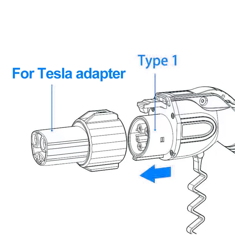 EV Adapter Typ1 J1772 Zu Für Tesla EV Ladegerät Adapter Latch Für Modell 3 /S/Y/X Elektrische fahrzeug Autos Lade Konverter