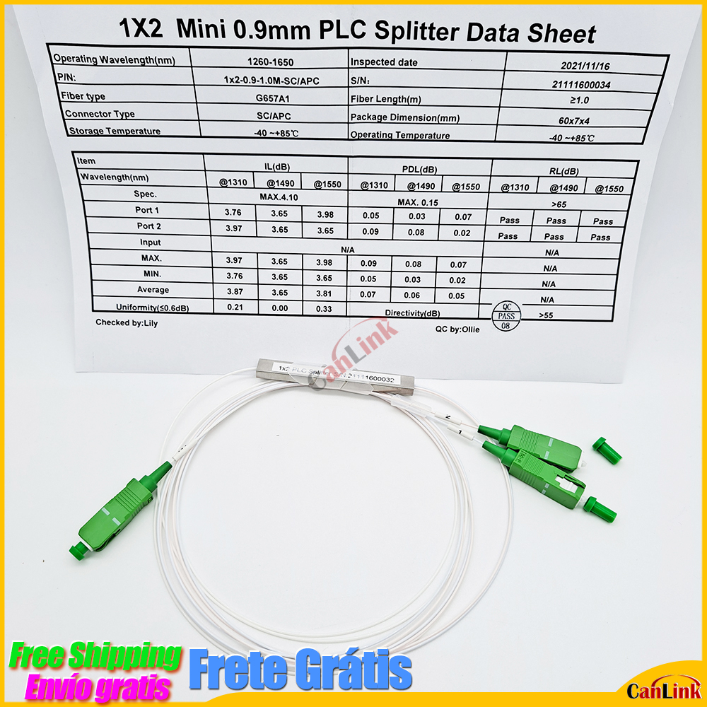 Разветвитель ПЛК 1X2 1X4 1X8 1X16 1X32 SC/APC SM одномодовый 0,9 мм G657A1 ПВХ LSZH 1 м FTTH оптоволоконный разветвитель