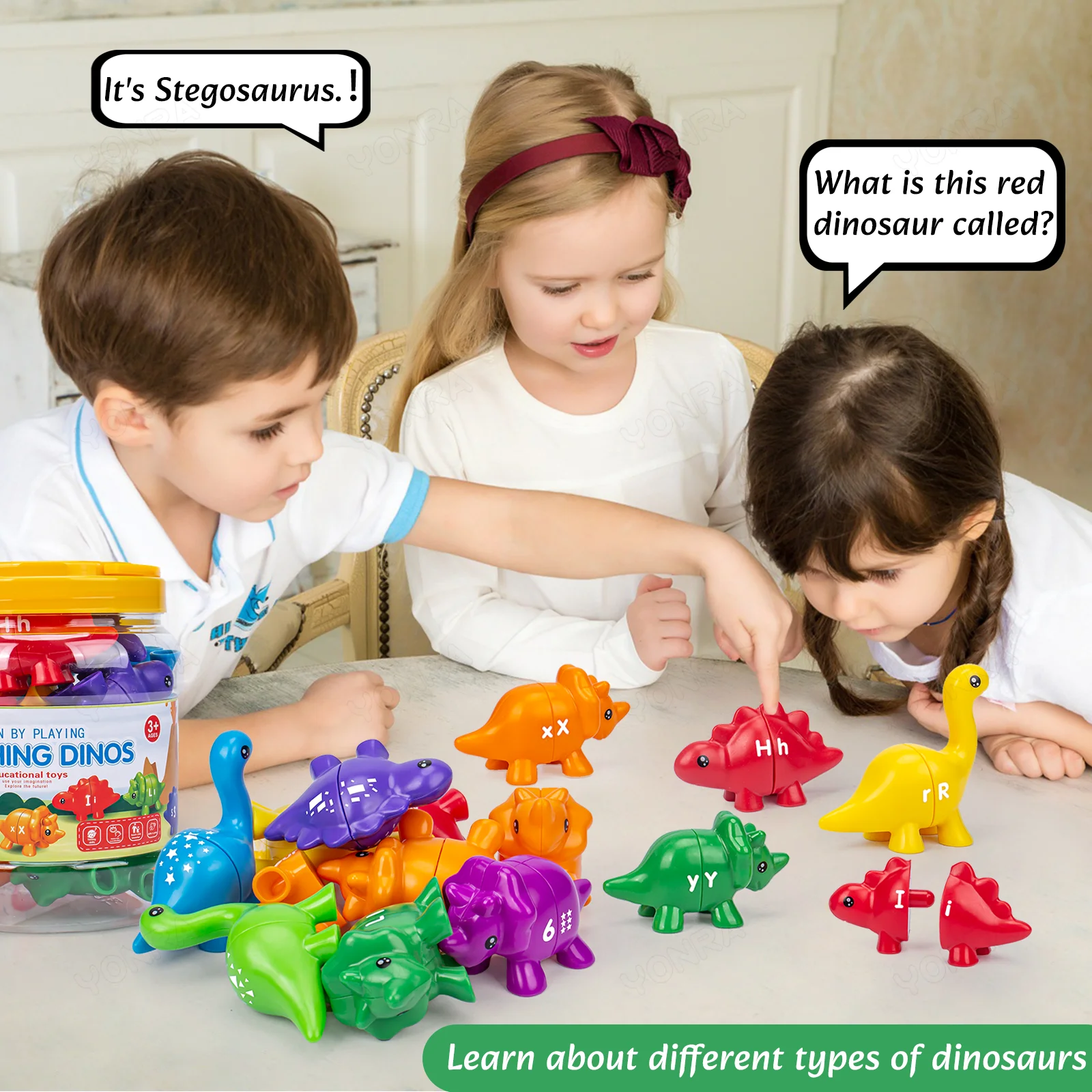 Matching Dinosaur Toy With storage bucket Montessori Toys for Kids Counting Learning Toys for Toddlers Children Development Game