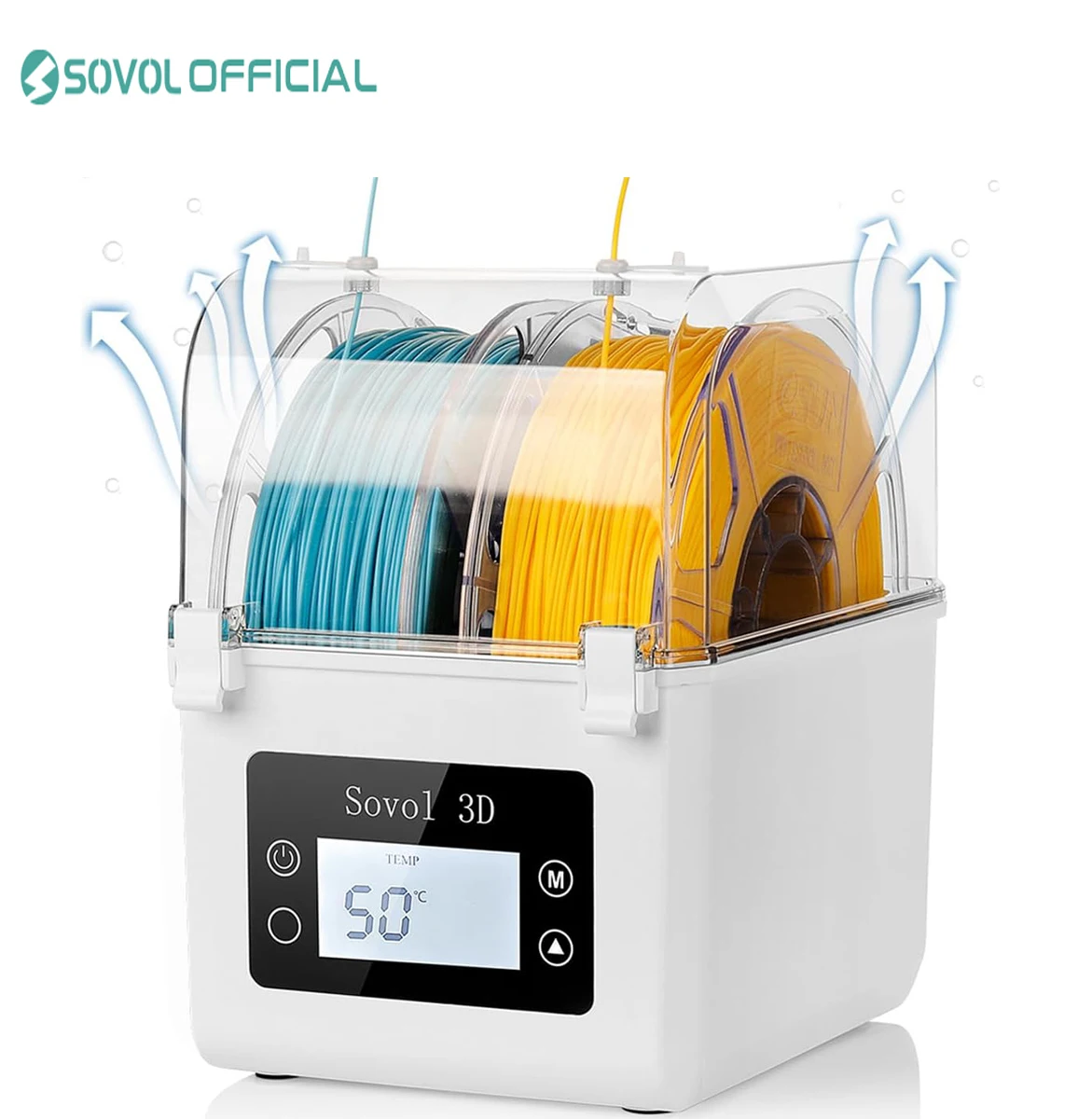 Sovol 2 rollen filament dehydrator spoelhouder filamenten droge doos voor 1,75 mm, 2,85 mm ABS PLA PETG TPU FDM materiaal 3D-printer