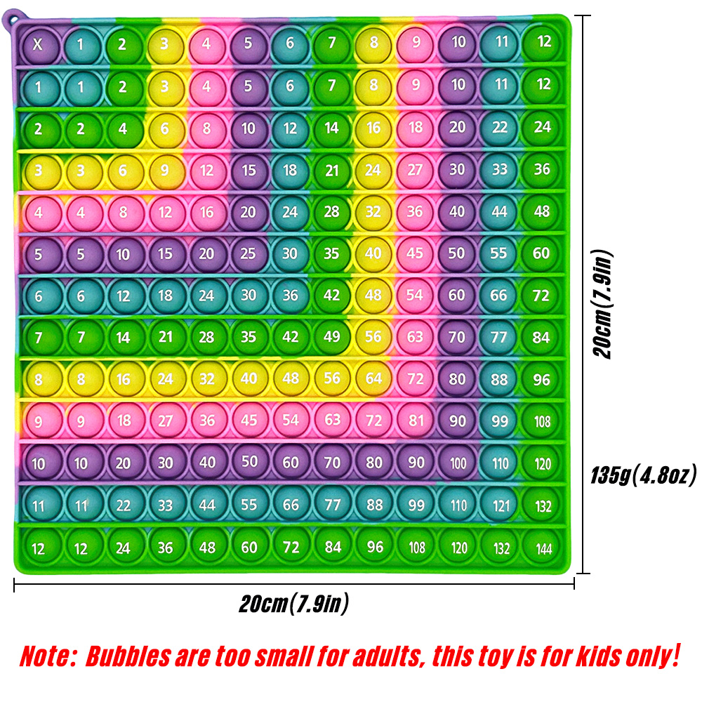 Macaron 12x12 Multiplikationsspiele Pop Fidget Toys, rechtwinklige Zeitentabelle Brett Mathe-Spielzeug Lernspielzeug für Lehrer Mädchen