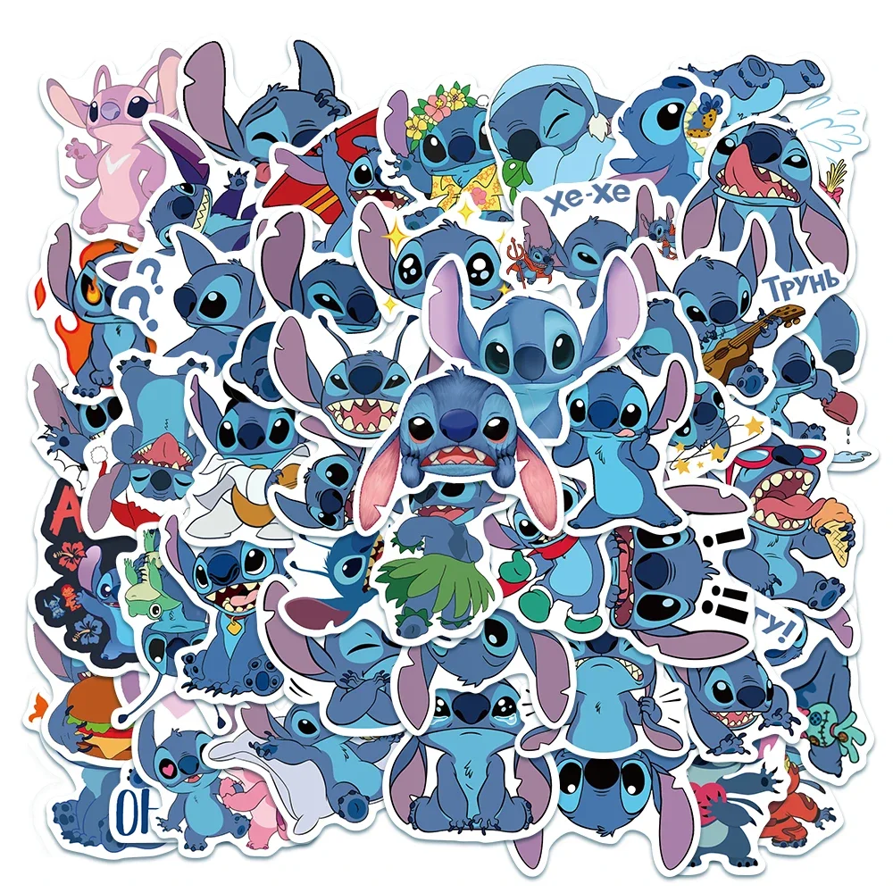 Disney Anime Cartoon Stickers kawaii Lilo & Stitch Graffiti Decals for Diary Laptop Luggage Skateboard Diary Decals Classic Toy
