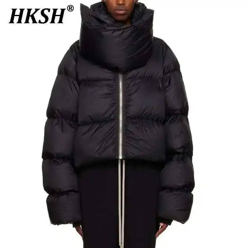 HKSH Herfst Winter Nieuwe Mannen Tij Katoen Gewatteerde Jas Sjaal Kraag Dikke Lange Mouw Rits Brood Chic Trendy RO Stijl Jas H2840