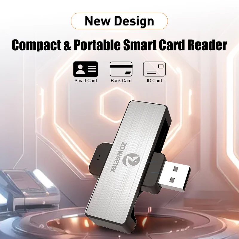 Zoweetek USB-A ID Smart Card Reader Elektronische DNI-lezer voorDNIE Chip DNI Smart Card ZW-12026-4