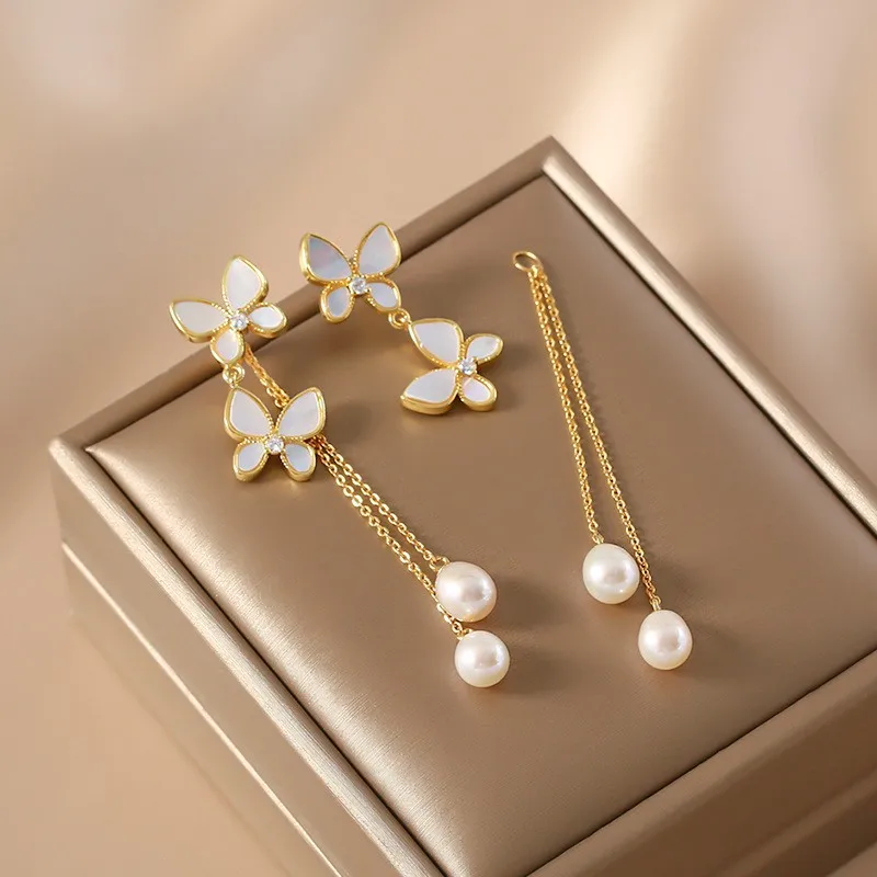 Leuke Zwarte Shell Liefde Dangle Oorbellen Voor Vrouwen Trendy Hartvorm Kwastje Oorbel Mode Veelzijdige Dagelijkse Werk Sieraden