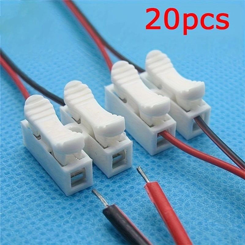 20 ชิ้นไม่มีการเชื่อมขาย Quick 2 จุดสายเคเบิลเชื่อมต่อสายเคเบิลไม่มีสกรู Terminal Block Spring Clamp