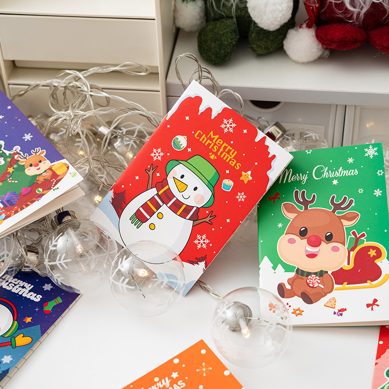 20 pcs Christmas Theme Mini Notebook Christmas Decoration Pocket Portable Notepad Children's Small Prize Booklet