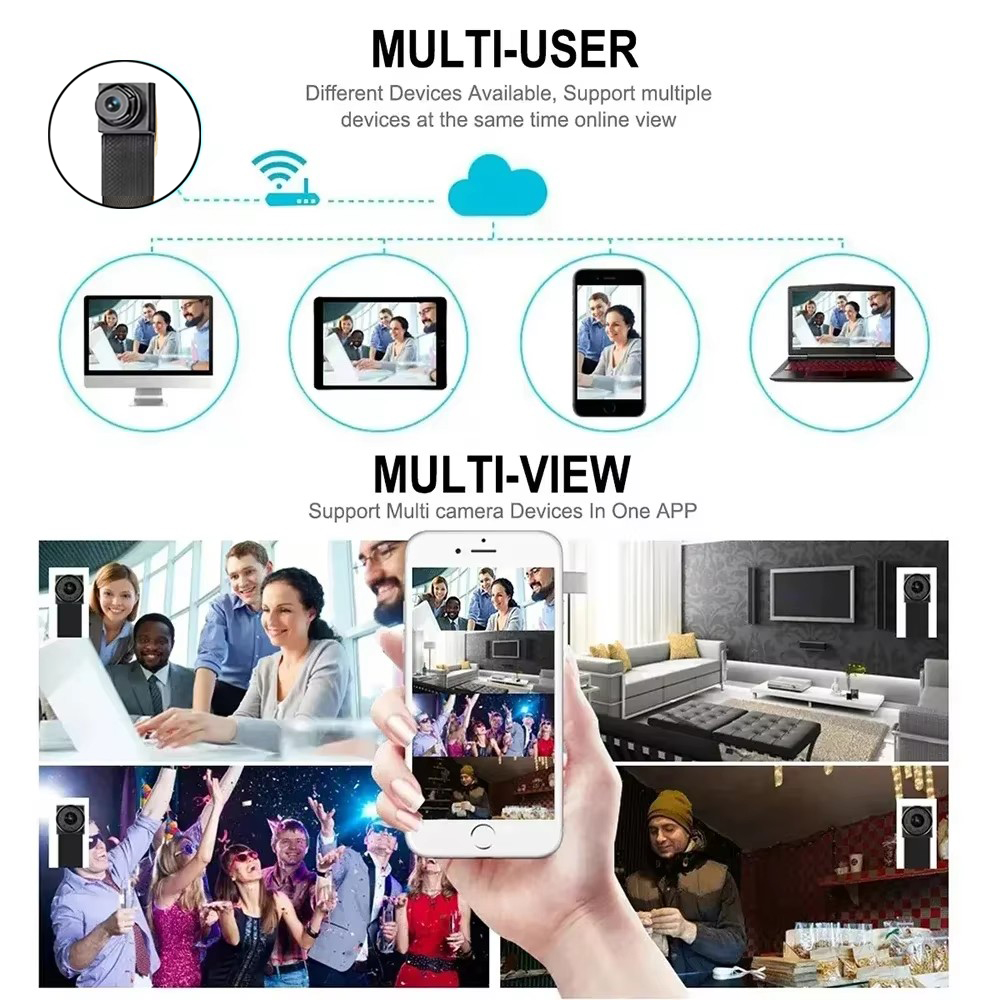 La mini cámara portátil 4K HD admite conexión WIFI para visualización remota, monitoreo móvil, cámara inalámbrica pequeña DIY