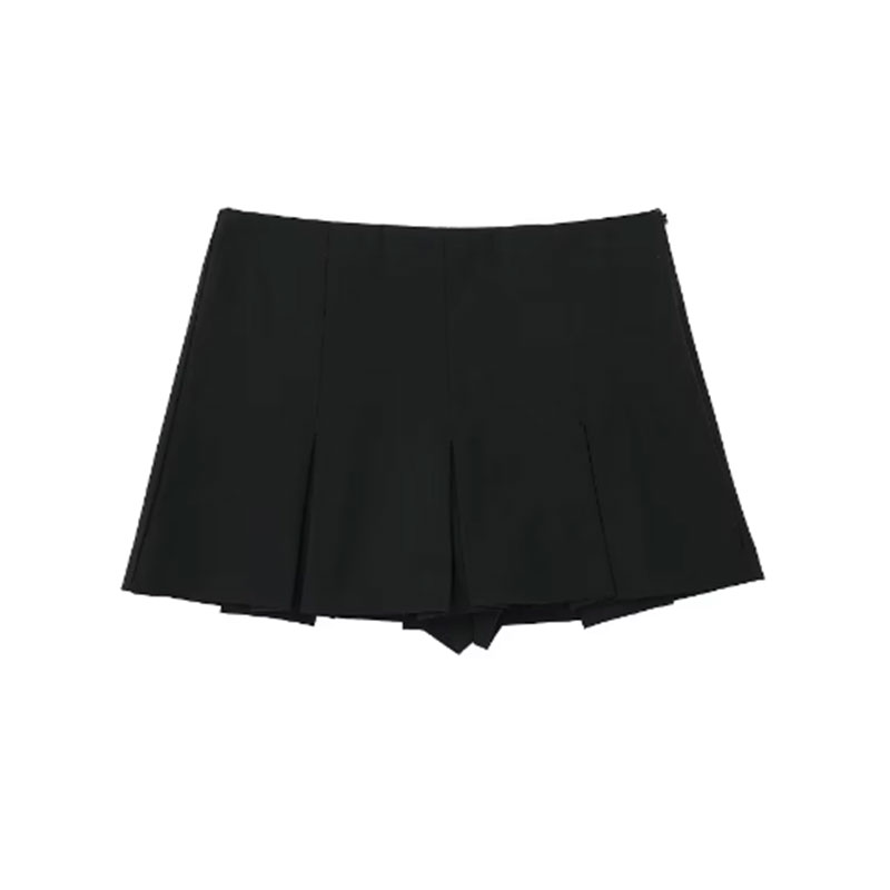 Mooyufon Mode Dames Hoge Taille Shorts Rokken Geplooide Rok Shorts Vrouwen Gestreepte Bermuda Shorts Vrouw Casual Mini Shorts