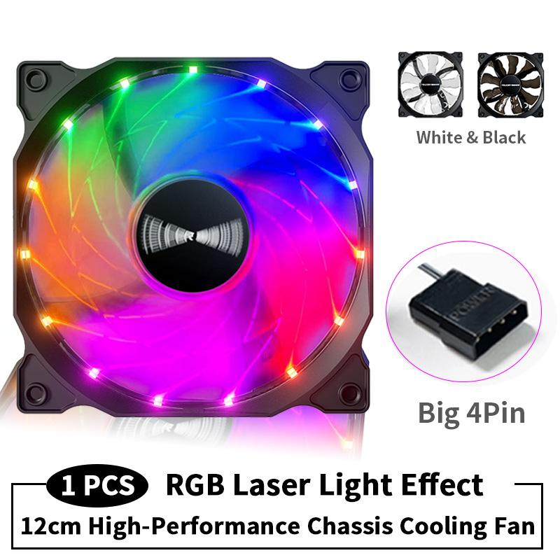 TEUCER B12025 120mm wentylator komputerowy tęczowy RGB 4pin wysoka wydajność chłodzenia wentylator do komputera do gier