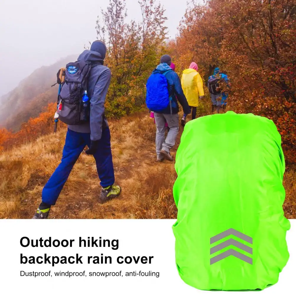 Capa de mochila reflexiva à prova d'água, capa de chuva para visibilidade noturna, protetor à prova de uv com tiras resistentes ao desgaste