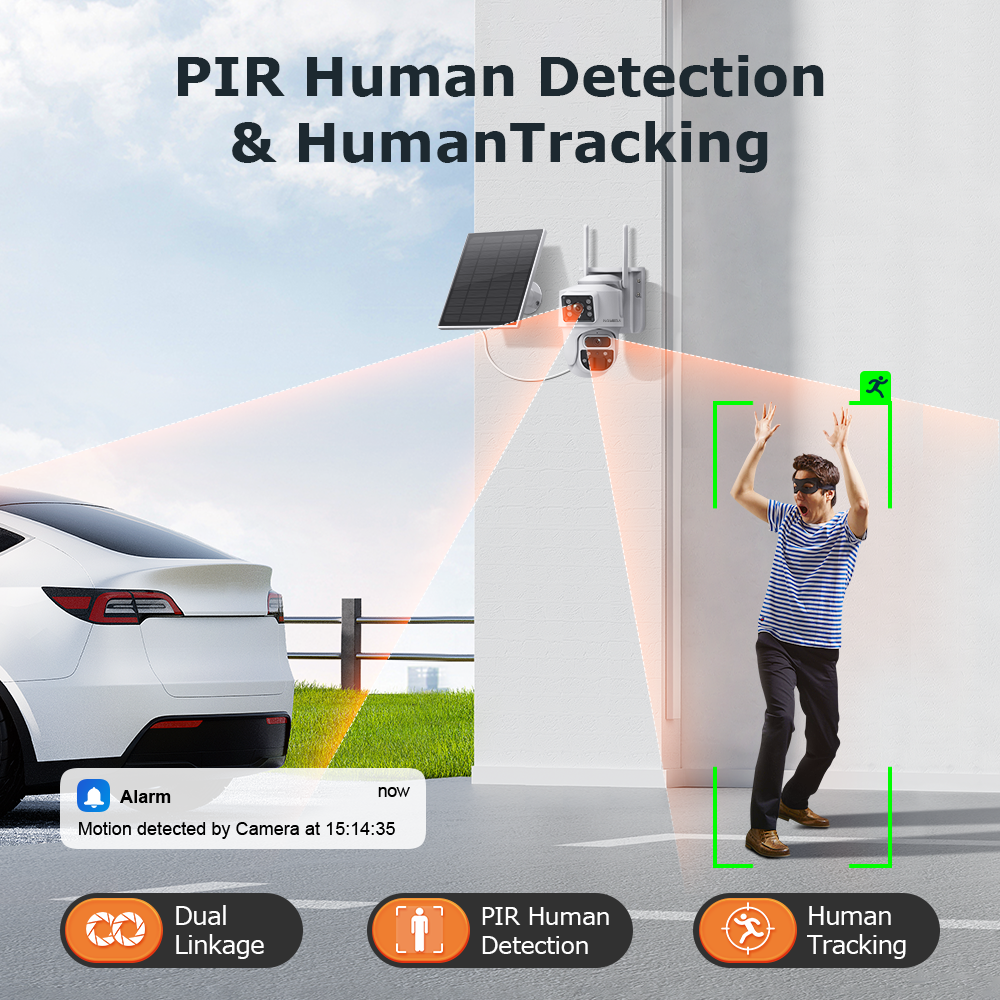 INQMEGA 8MP 4K Solar Wirelesss IP Camera With Battery Outdoor HD 4MP Dual Lens WiFi IP Camara Solar Panel CCTV Security Factroy