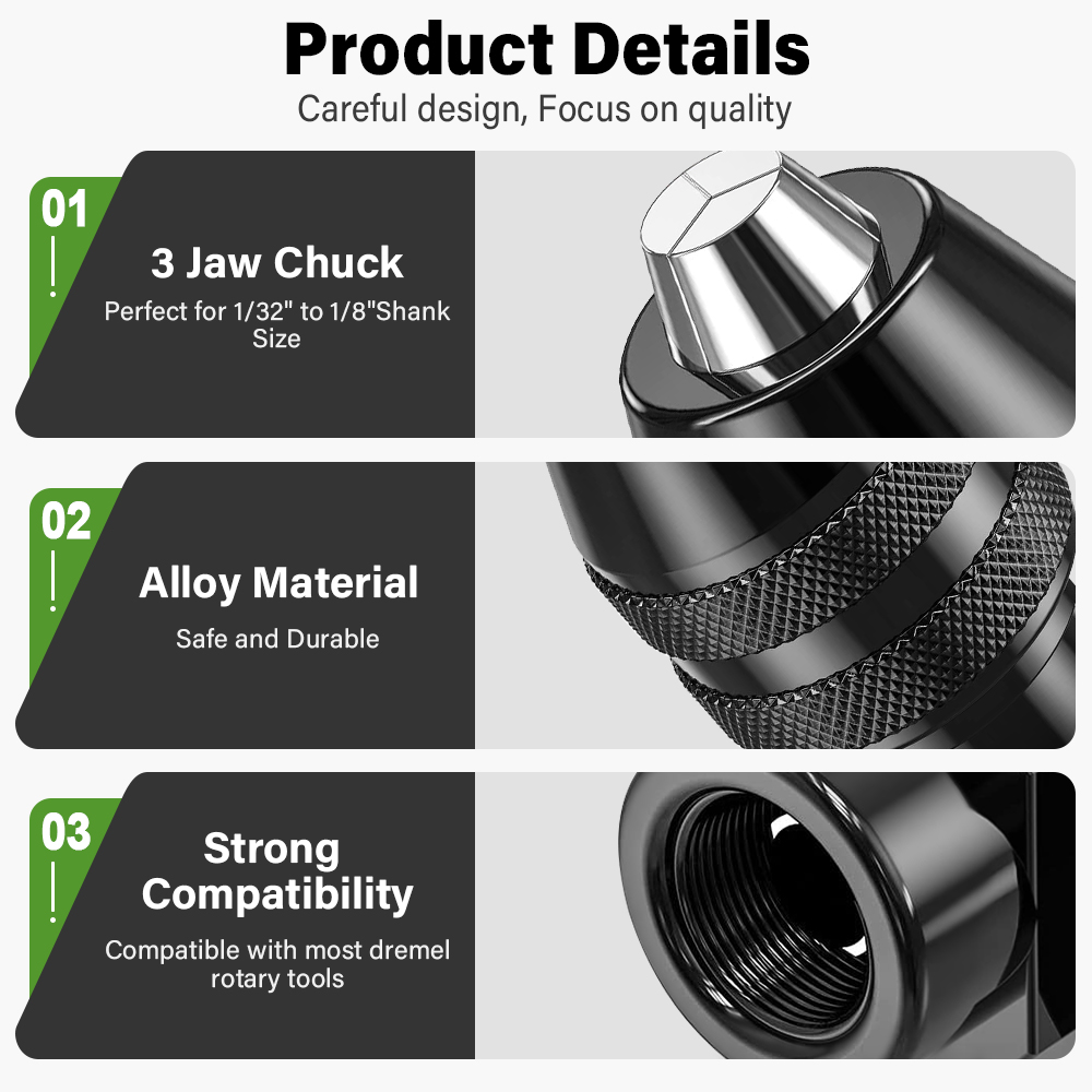 Conjunto de pinça de mandril de broca, 28 peças para dremel, 1/32 "a 1/8" substituição 4486 broca keyless bit mandril haste ferramenta rotativa mudança rápida