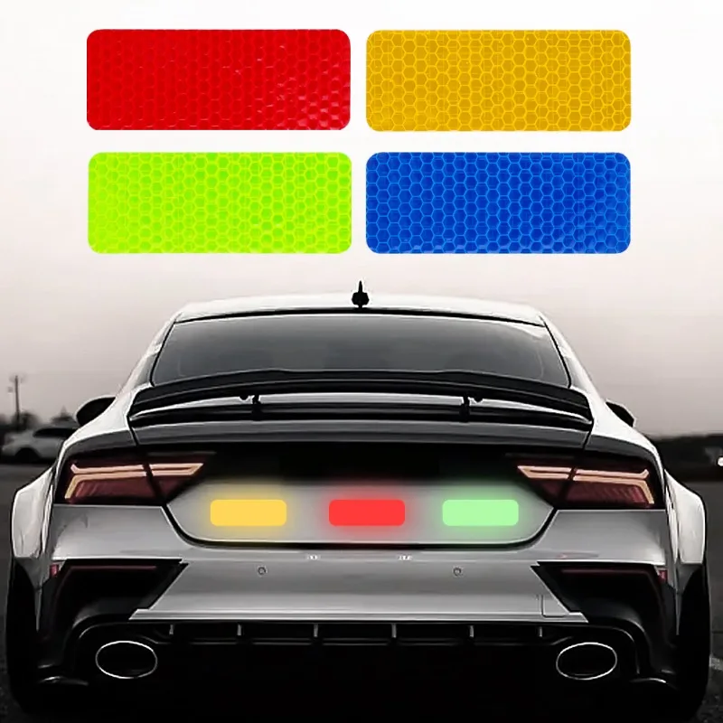 3*8 ซม.กันชนรถสติกเกอร์สะท้อนแสงแถบสะท้อนแสงเทป Secure Reflector สติ๊กเกอร์สติ๊กเกอร์เทปเตือนความปลอดภัย 10pcs