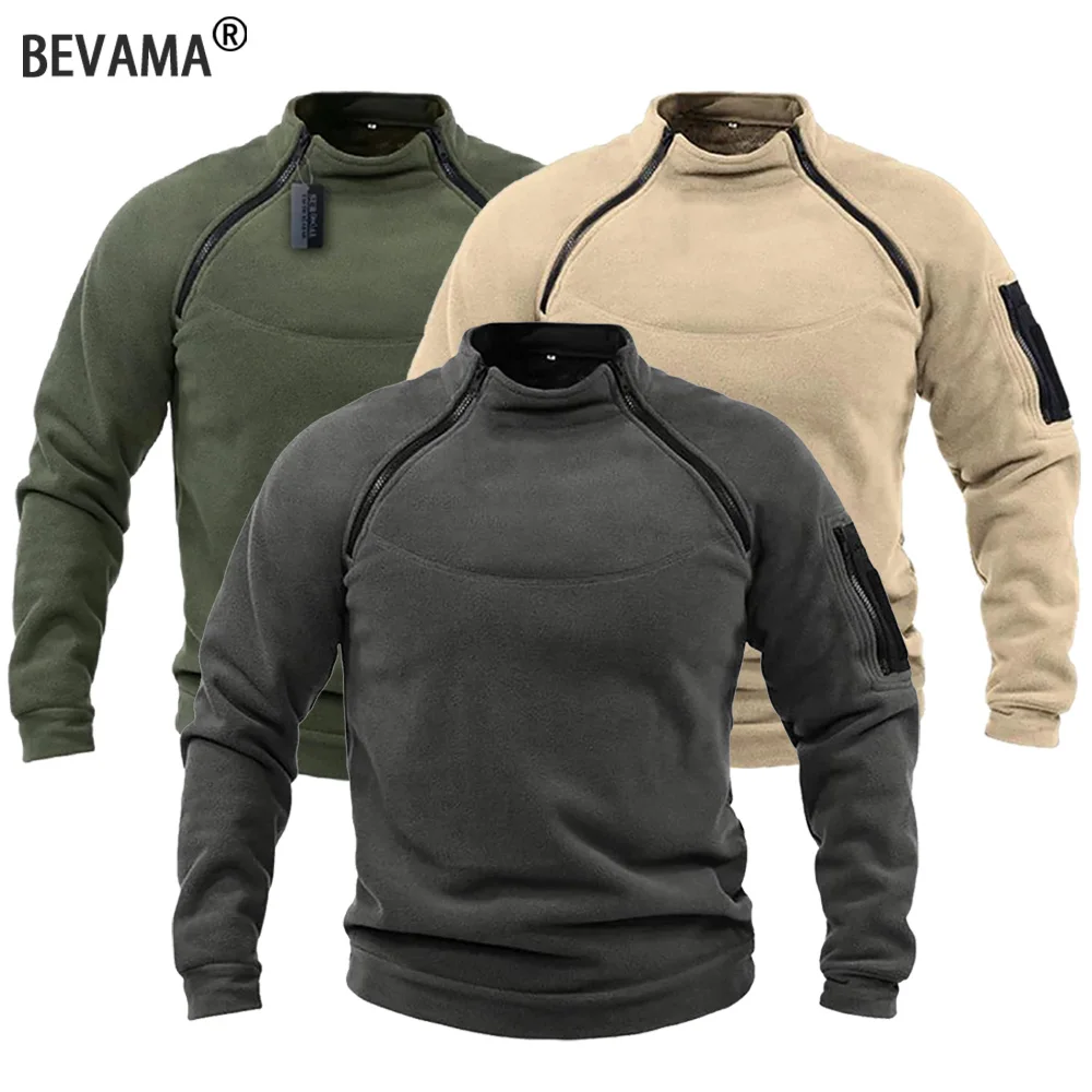 Sudaderas con capucha tácticas para hombre, jersey militar para exteriores, cremalleras de manga larga, forro polar a prueba de viento, térmico para senderismo, Camping, ejército