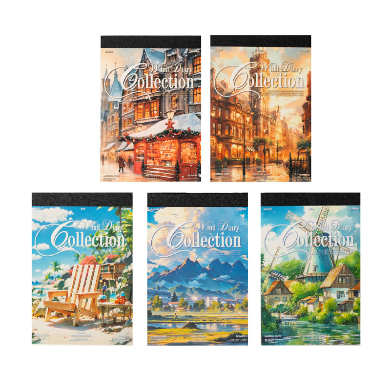 Mr. Paper, Anime Style Castle Beach Material Paper, Scrapbook Notebook Diary Photo Frame Decorative Card Paper, 50 Sheets/book