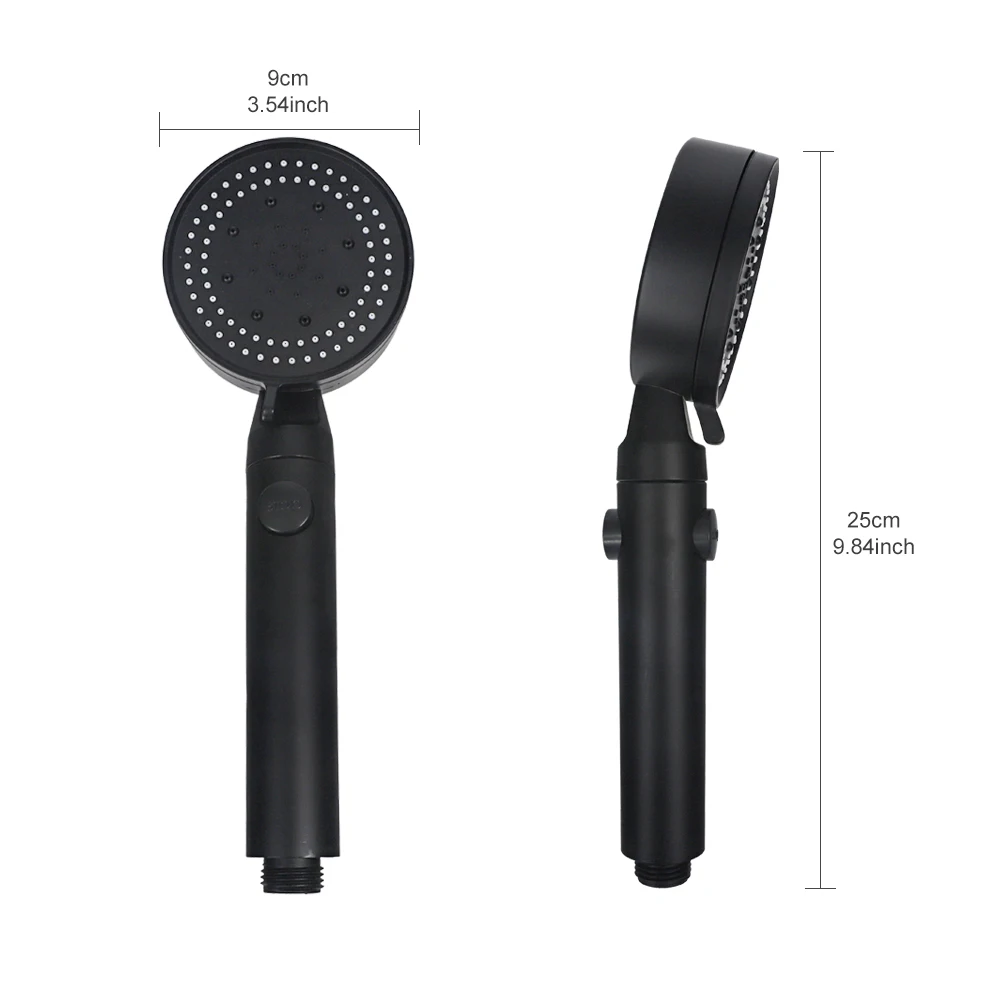 Cabezal de ducha de alta presión, cabezal de ducha de mano de 5 configuraciones con interruptor de botón de apagado completo, Control de flujo, ahorro de agua
