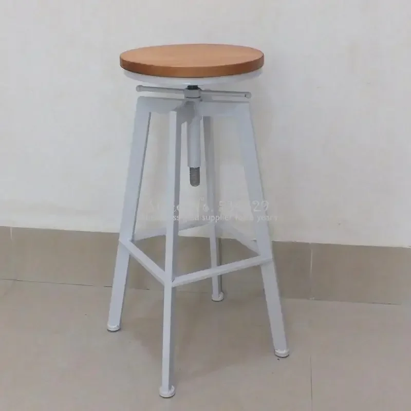 30% B Sắt Ghế Công Nghiệp Gió Xoay Ghế Quầy Bar Nhà Nâng Thanh Ghế Gỗ Chắc Chắn Cao Ghế Thanh Cao phân