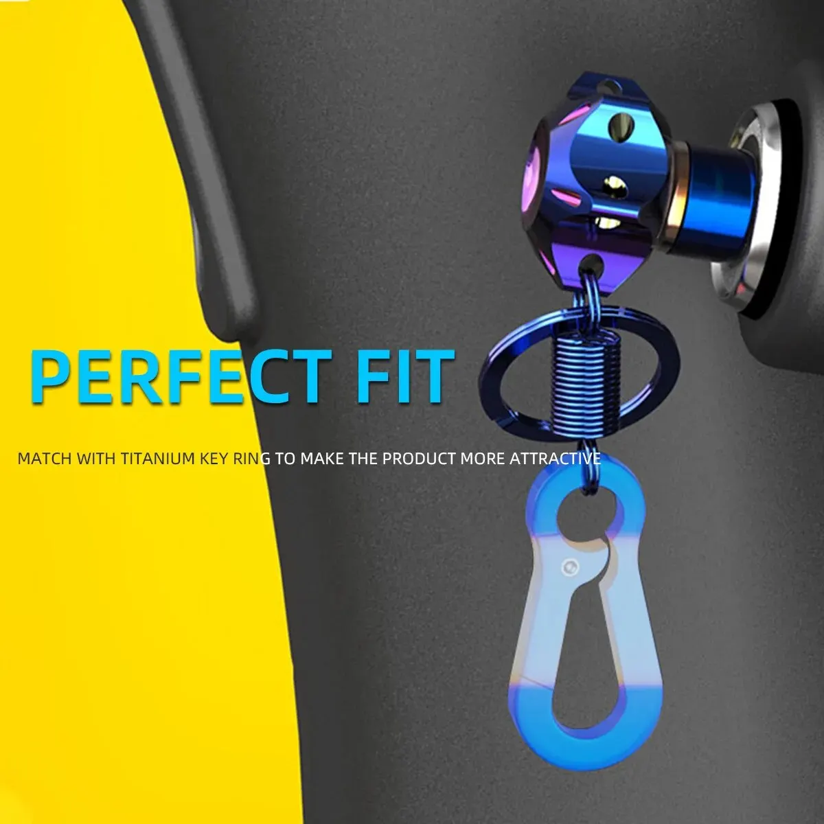 Universal Motorcycle Key Head Modified Key Cover CNC Burnt Titanium Key Head Gear Hexagonal Titanium Burnt Key Head Accessories