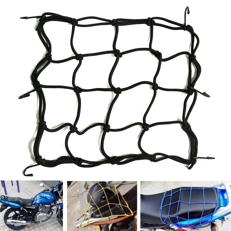 Motorcycle Luggage Net Cover Bike Hold Down Fuel Tank Luggage Mesh Rubber Elastic Web Bungee Motorcycle Bike Tank Car Styling