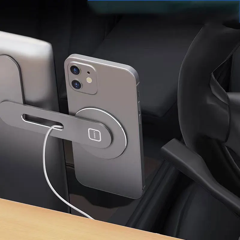 Soporte plegable Invisible para teléfono de coche, cargador inalámbrico magnético Magsafe Macsafe de 15W para Tesla Model 3 Y X S BYD Atto 3