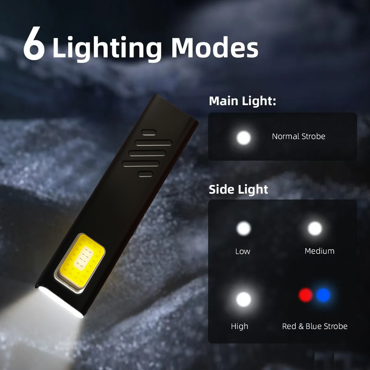 Llavero LED linterna USB C recargable 600LM Mini antorcha magnética impermeable portátil luz de trabajo de bolsillo