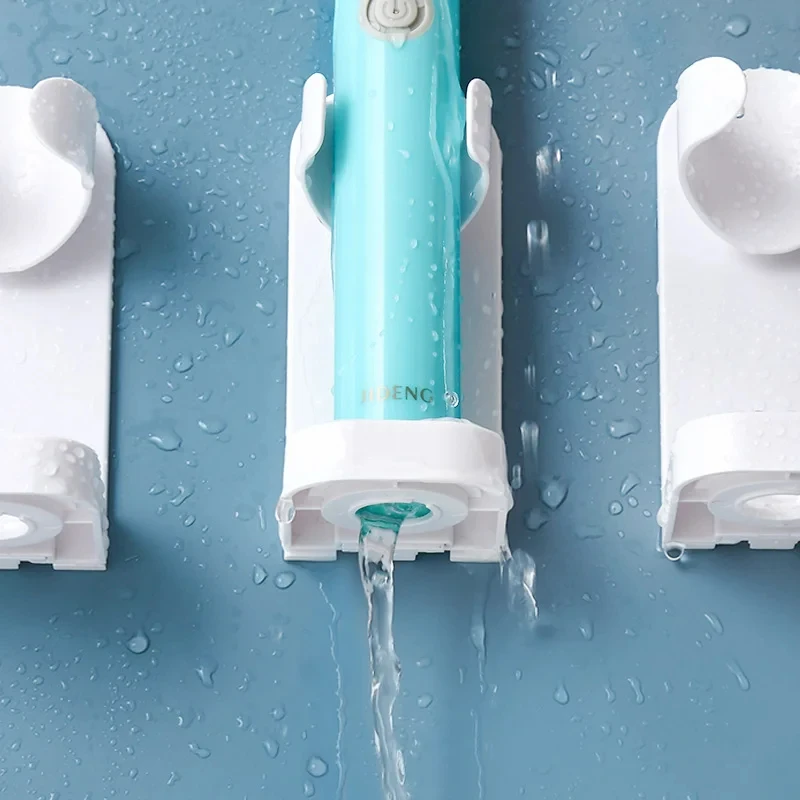 Wall-Mounted Electric Toothbrush Holder Plastic Tooth Brush Rack Razor Hook Storage Shelf Space Saving Home Bathroom Accessories