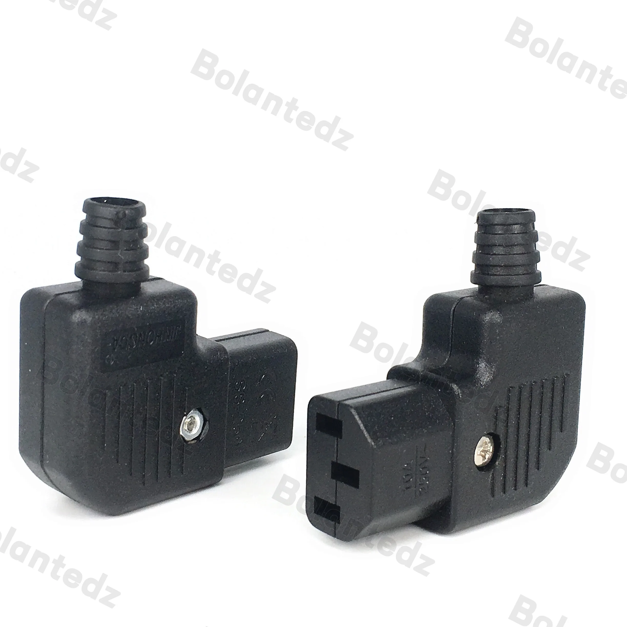 Black Elbow IEC320 C13 C14 Power Cord Wiring Power Plug Assemble IEC Connector Outlet PDU UPS Electrical AC Socket Plug 10A 250V